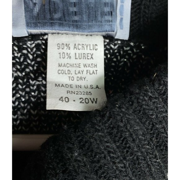 Vintage Adele Sweater Black Rose and Heart Floral Size 20W - Picture 5 of 7